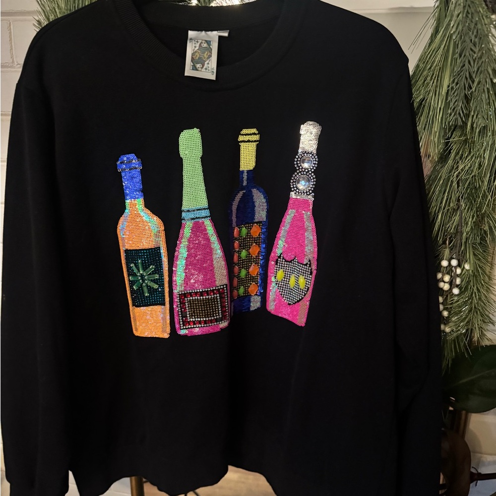 Queen of Sparkles Colorful Wine Bottles Sweatshirt